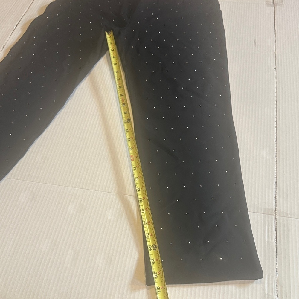 NWT Essentials Sioni euro stretch Black Pants with Rhinestone Accents in front - Picture 2 of 9